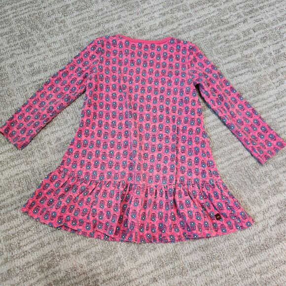 Tea Collection floral long sleeve ruffle dress pink blue cotton size 4 - Picture 8 of 9